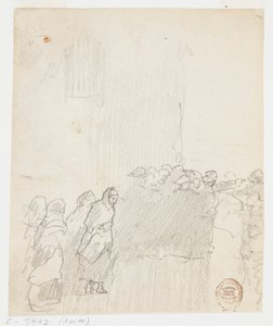 Männer und Frauen schauen aufs Meer, Cullercoats, England von Winslow Homer