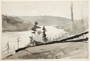 Bergfluss oder See von Winslow Homer