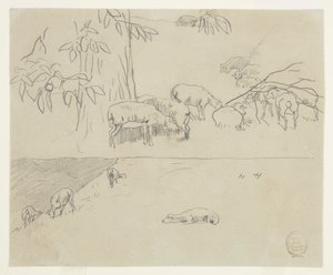 Schafe beim Grasen von Winslow Homer