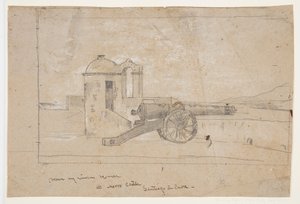 Studie für "Suchscheinwerfer, Hafeneinfahrt, Santiago de Cuba"