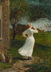Das Abendhorn (Hornblasen am Meer) von Winslow Homer