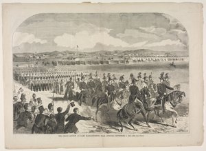 Die große Parade im Camp Massachusetts, nahe Concord, 9. September 1859 von Winslow Homer