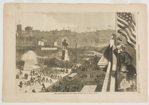 Das große Sumter-Treffen auf dem Union Square, New York, 11. April 1863 von Winslow Homer