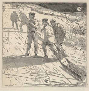 Die Mitternachtsküste, aus The Riverside Magazine for Young People, Januar 1867 von Winslow Homer