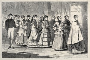 Der Morgenspaziergang - Junge Damen promenieren auf der Allee, 1868 von Winslow Homer