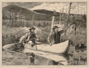 Fallenstellen in den Adirondacks, aus Every Saturday: Ein illustriertes Journal für ausgewählte Lektüre, 24. Dezember 1870 von Winslow Homer