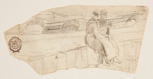 Zwei Frauen sitzen auf einer Meeresmauer, Cullercoats, England