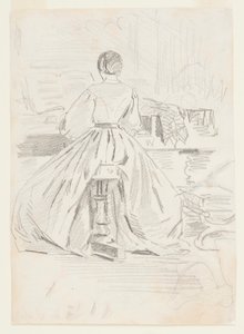 Frau am Klavier von Winslow Homer