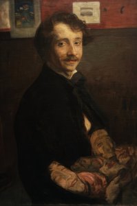 Selbstporträt mit Masken von Wojciech Weiss