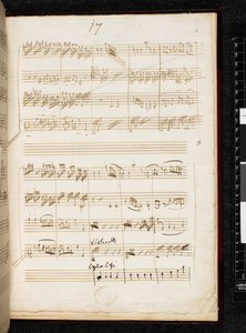 Adagio und Fuge in c-Moll, K. 546, Add. 28996, f.11r von Wolfgang Amadeus Mozart