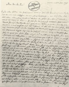 Eigenhändiger Brief an den Vater von Wolfgang Amadeus Mozart