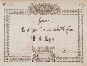 Frontispiz der Sonate für Fortepiano und Violine von Mozart von Wolfgang Amadeus Mozart