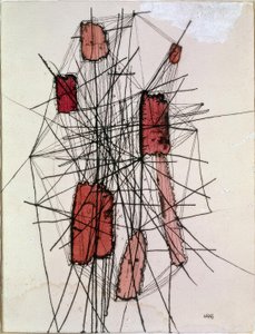 Struktur und sieben rote Flecken