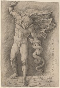Faun kämpft mit einer Schlange