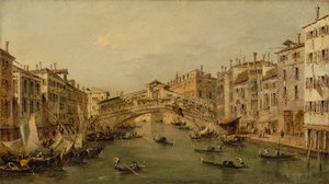 Venedig: Die Rialto-Brücke von Workshop of Francesco Guardi