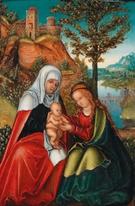Die Jungfrau und das Kind mit der heiligen Anna von workshop of Lucas Cranach the Elder
