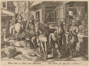 Steigbügel oder Fußstützen von Workshop of Philip Galle after Jan van der Straet