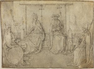 Die vier lateinischen Kirchenväter von Workshop of Valentijn van Orley