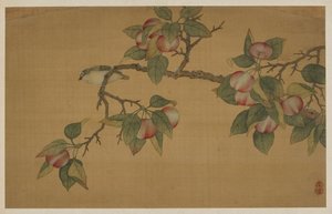 Vogel und Frucht, Qing-Dynastie, 1741
