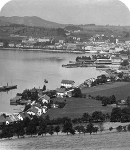 Das Seeufer in Gmunden, Salzkammergut, Österreich, ca. 1900er