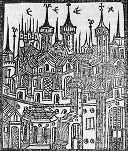 Holzschnitt aus The Chronicle of Englonde, 1497