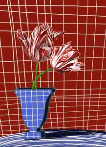 Gestreifte Tulpen modernes Stillleben von XHOZUCAN