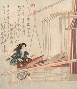 Hataori Weben, ca. 1829 von Yanagawa Shigenobu