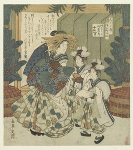 Nummer vier: Die Torverzierungen von Togaeri aus dem Matsubaya (Die Nakanochō für die Hisakataya Dichtervereinigung)