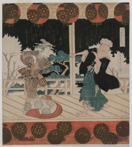 Der Tanz in Furuichi für die Hisagataya-Gruppe, Mitte der 1820er Jahre von Yashima Gakutei