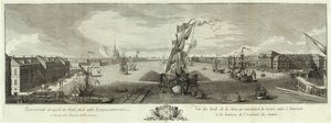 Blick auf die Newa flussabwärts von der Admiralität und der Akademie der Wissenschaften Buch zum 50. Jahrestag von St. Petersburg, 1753 von Yefim Grigoryevich Vinogradov