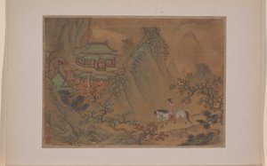 Landschaft mit Mann zu Pferd von Yen Liu