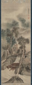 Wasserbüffel kehren nach Hause zurück, 1781 von Yosa Buson