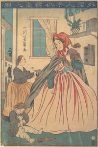 Eine Ausländerin genießt ihre Kinder, 1860, 10. Monat