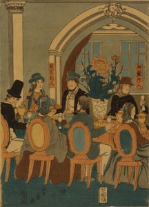 Bankett von fünf Nationen Yokohama Club, 1861