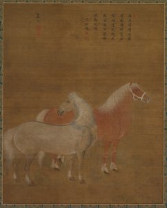 Zwei Pferde, 1644-1911 von Yu Yuan