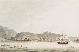Illustration aus Eine Reise um die Welt in den Jahren 1803-06, auf dem Schiff Neva, 1814 von Yuri Fyodorovich Lisyansky