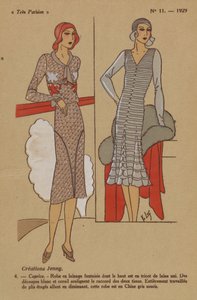 Très Parisien, 1929, Nr. 11: Kreationen Jenny. / 4. - Caprice. - Kleid aus Wollstoff...