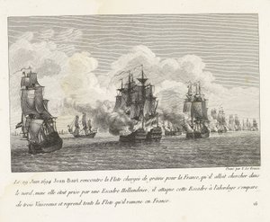Jan Bart erobert Getreideschiffe von einem holländischen Geschwader zurück, 1694