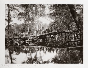 Eine Militärbrücke über den Chickahominy, Virginia, USA, ca. 1862 von Ferdinand Georg Waldmuller
