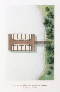 Architektur Plan eines Hauses am Hafen von Doreri von Frederick (attr. to) Barnard