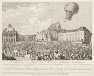 Aufstieg eines Montgolfier-Ballons in Versailles