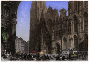 Kathedrale von Rouen, ca. 1850 (Gravur) von . .