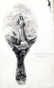 Entwurf für einen Spiegelrücken mit Venus in ihrer Muschel, um 1870-1875 von Frederick (attr. to) Barnard