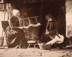 Frau beim Weben, ca. 1900