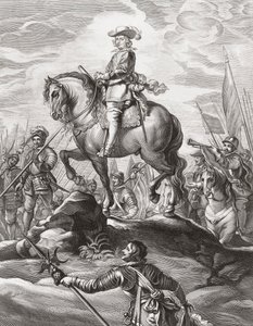 Ferdinand von Österreich führt Truppen über die Alpen, Juli 1634