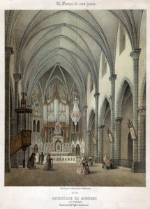 Innenraum der Karmeliterkirche in Bagnères-de-Bigorre. ca. 1870 (Gravur)