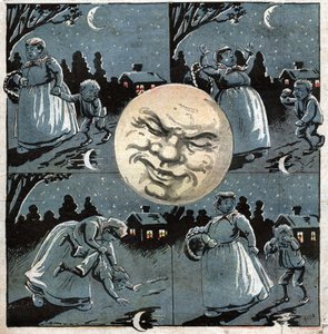 Der Mond in einer Pfütze