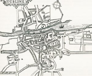 Karte von Dublin, Irland im Jahr 1610, aus Our Own Country, veröffentlicht 1898