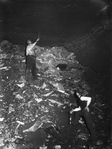 Bergbau, Kohle Gasprüfung in einem Minenschacht, Ramrod Hall Pit, Staffordshire, ca. 1890er Jahre