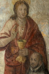 Pfarrkirche (Parochiekerk Onze-Lieve-Vrouw). Innenraum. Der Chor. Wandmalerei. von . .